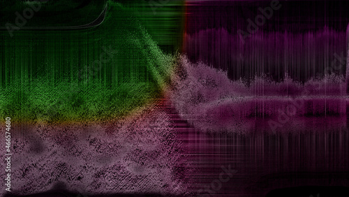 Abstract iridescent glitch art background image.