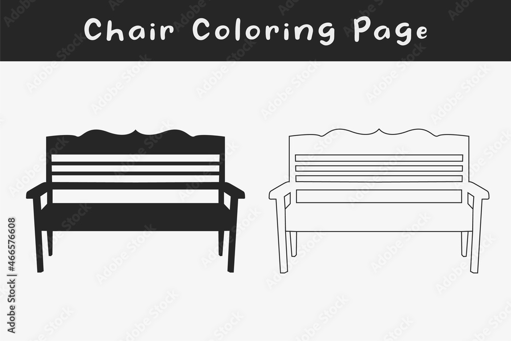 Black chair silhouettes vector line. Chair, table, bench & Seating icons set Vector illustration, Chair Coloring Page. Black chair silhouettes vector line. Chair, table, bench & Seating icons set Vector illustration, Chair Coloring Page.