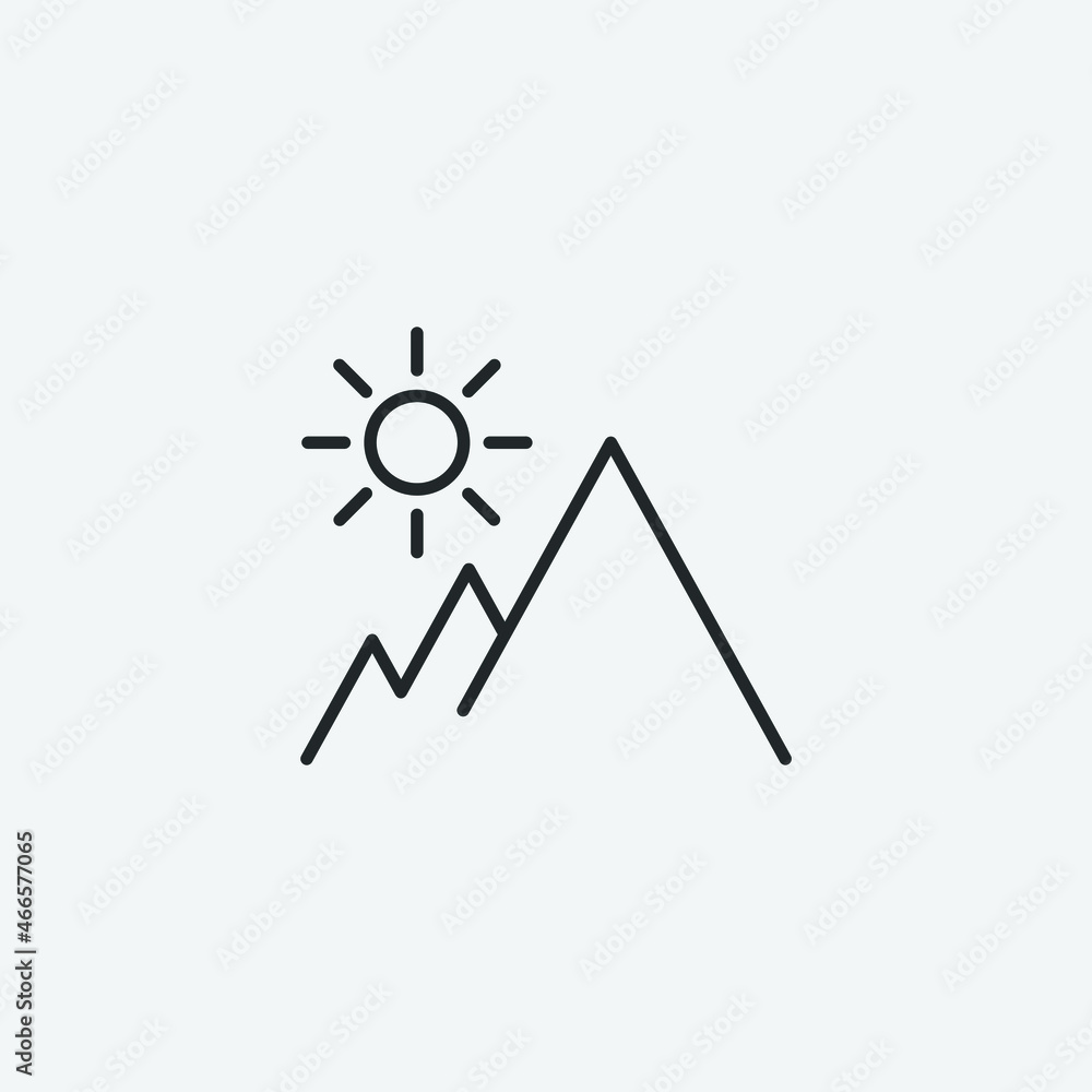 Mountains vector icon illustration sign Mountains vector icon illustration sign