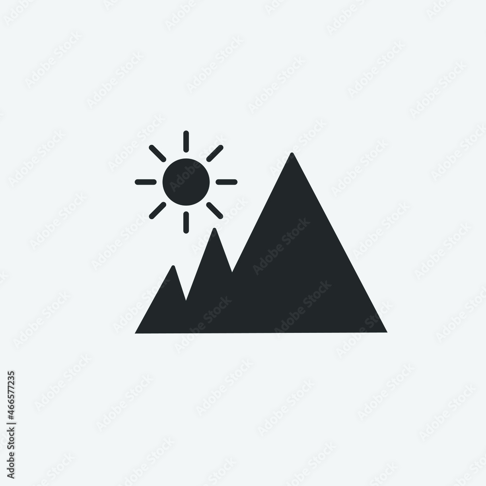 Mountains vector icon illustration sign Mountains vector icon illustration sign