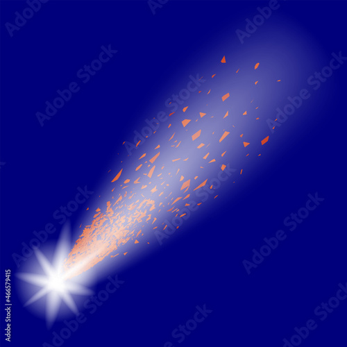 Shooting Stars on Nignt Sky. Meteor Shower. Meteors Falling