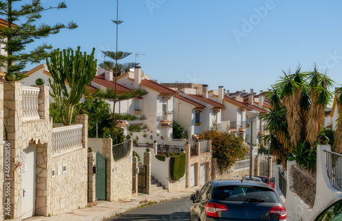 white houses specific to Andalucia region of Spain, Costa del Sol, Malaga Province, Andalucia, Spain, Western Europe