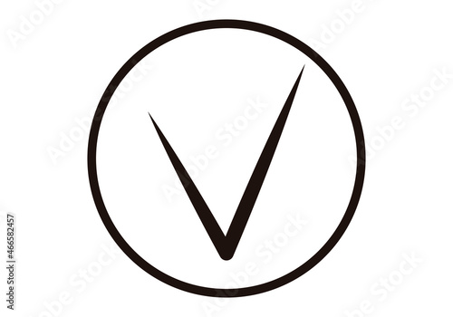 Icono negro de check afirmativo de calidad.
