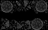 Background with Pizza and empty spase for text.