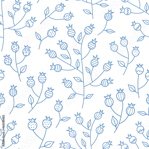 Pattern with simple line blueberry for fabric, wrap, background, wallpaper, package, web