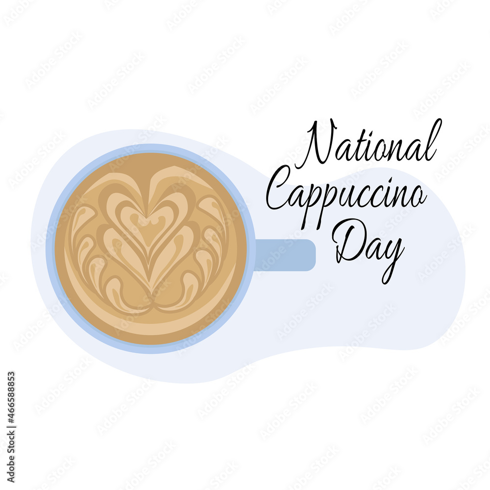 National Cappuccino Day, idea for poster, banner, flyer, postcard or menu  decoration Stock Vector | Adobe Stock