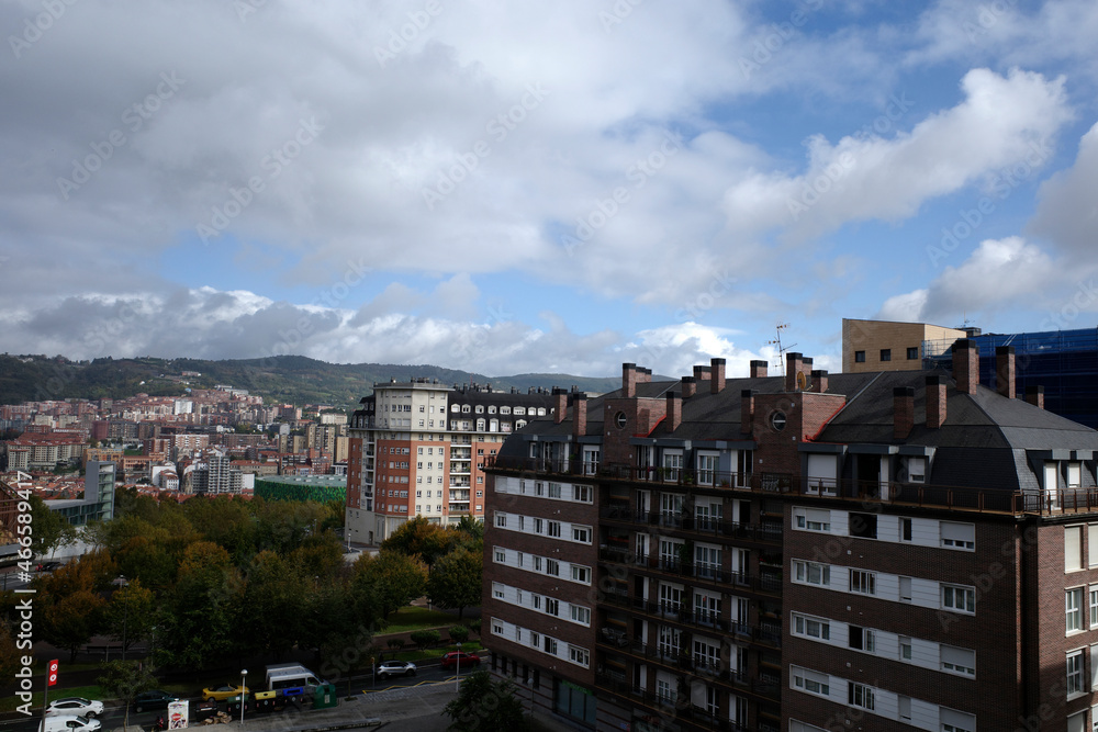 Apartment buildings in the city of Bilbao