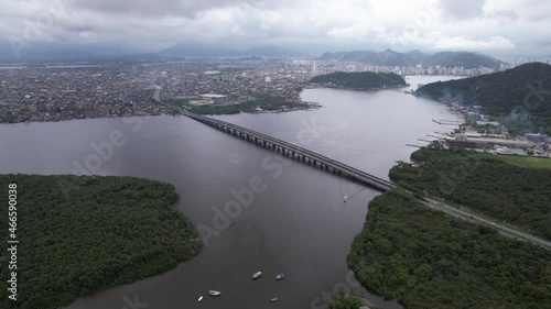 Wallpaper Mural Ponte do Mar Pequeno in Praia Grande São Paulo, Brazil. aerial view of the bridge Torontodigital.ca