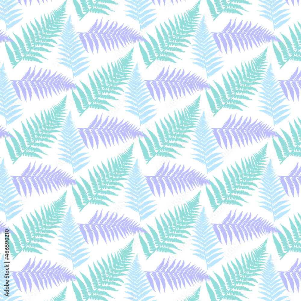 Seamless pattern with abstract colourful  leaves on transparent background. Christmas, holidays, summer tropical print. Modern exotic design for paper, cover, fabric, interior decor.