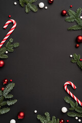 Christmas frame on black background