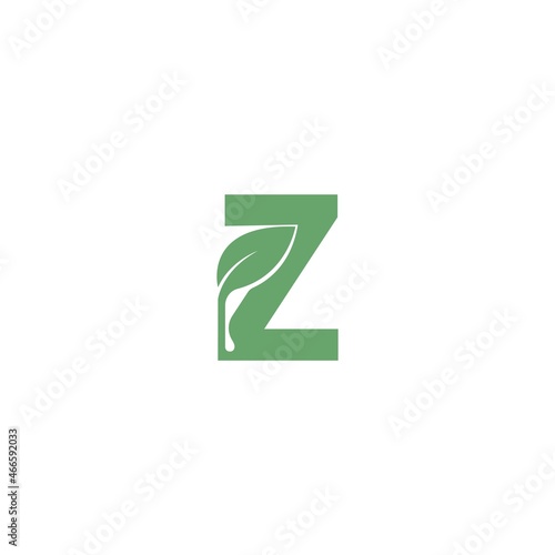 Letter Z icon leaf design concept template