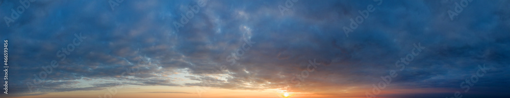  panorama sky. Beautiful cloud in the sunrise sky background. Sky banners background. - obrazy, fototapety, plakaty 