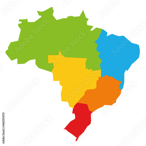 Brazil - vector map of regions photo