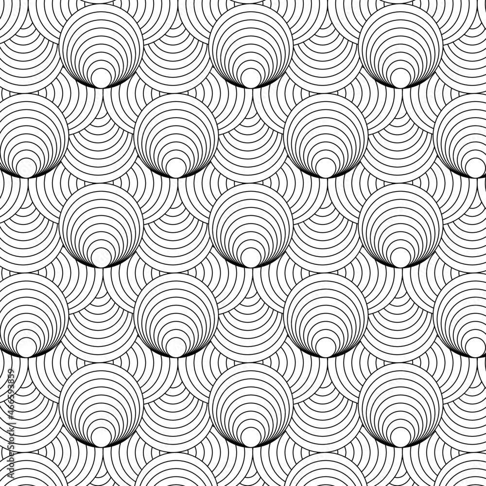 Background pattern seamless circle abstract wave background stripe black and white line. Geometric line vector. Luxury create background design. Japanese Doodle art. Background pattern seamless circle abstract wave background stripe black and white line. Geometric line vector. Luxury create background design. Japanese Doodle art.