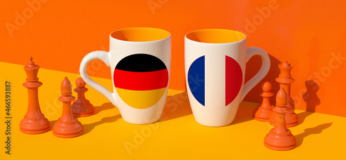Coffee cup, Germany - France flags and diplomacy