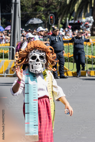 Day of the Dead parade at Mexico City at october the 31 of 2021
