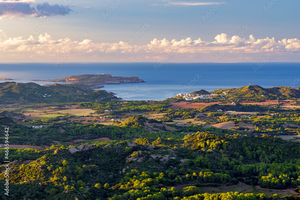 sunset view from Toro mountain, menorca, balearic islands, spain
