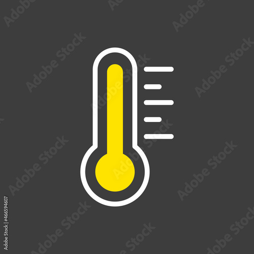 Thermometer heat hot vector icon. Weather sign