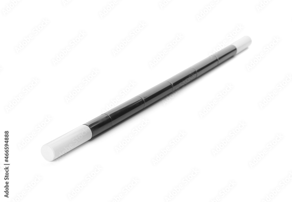 Beautiful black magic wand isolated on white Beautiful black magic wand isolated on white