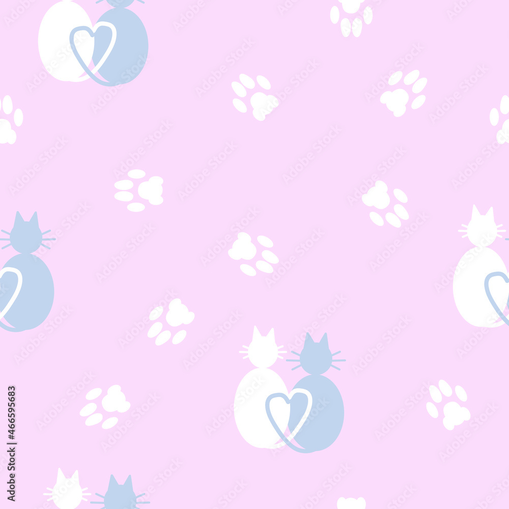 cat paws seamless pattern in powder tones for wallpaper, wrapping paper, fabric cat paws seamless pattern in powder tones for wallpaper, wrapping paper, fabric