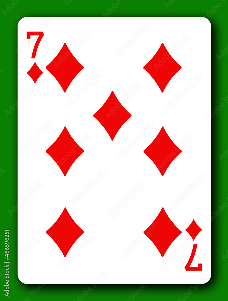 7 of Diamonds playing card with clipping path to remove background and shadow 7 of Diamonds playing card with clipping path to remove background and shadow