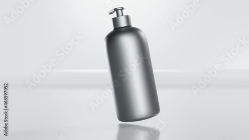 Wallpaper Mural loop animation of sanitizer gel bottel, Bottle in air, waterless cleansing hand gel in the white clear pump bottel,  alpha channel, 3d render Torontodigital.ca