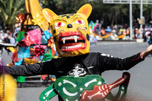 Day of the Dead parade at Mexico City at october the 31 of 2021