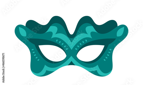 Green Elegant Carnival Mask for Hiding Face during Masquerade, Party or Festival Celebration. Theatre Decorative Item