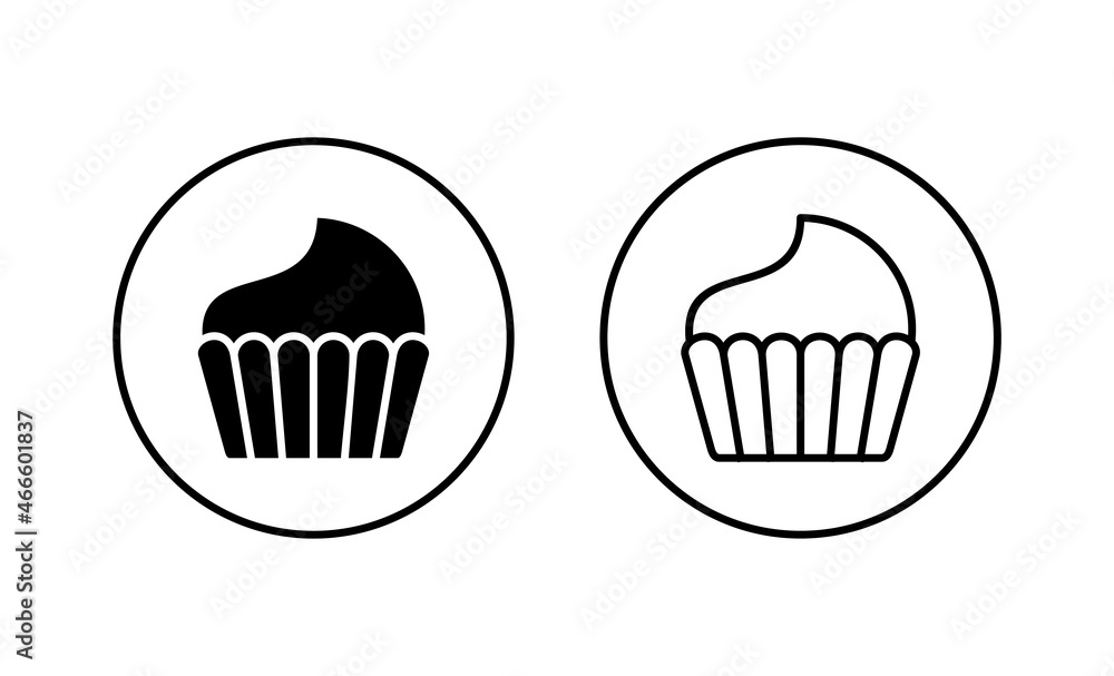 Cup cake icons set. Cup cake sign and symbol Cup cake icons set. Cup cake sign and symbol
