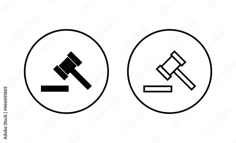 Gavel icons set. judge gavel sign and symbol. law icon. auction hammer Gavel icons set. judge gavel sign and symbol. law icon. auction hammer