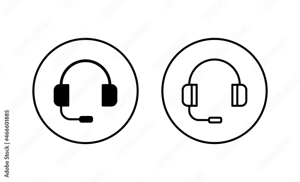 Headphone icons set. Headset sign and symbol Headphone icons set. Headset sign and symbol