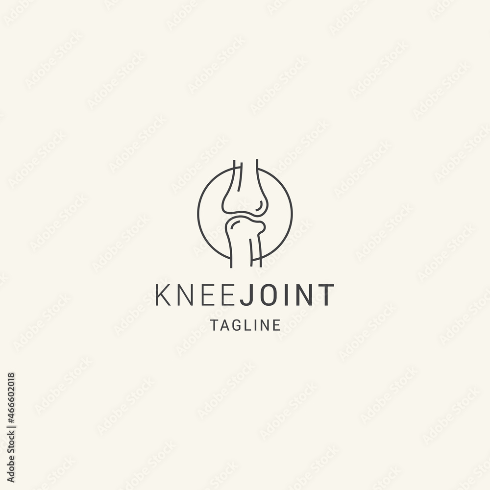 Flat joint knee bones logo for orthopedic joints Flat joint knee bones logo for orthopedic joints