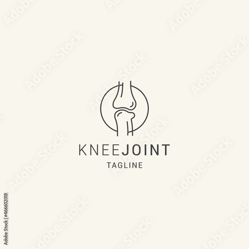 Flat joint knee bones logo for orthopedic joints