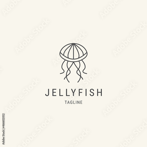 Modern jellyfish logo design template