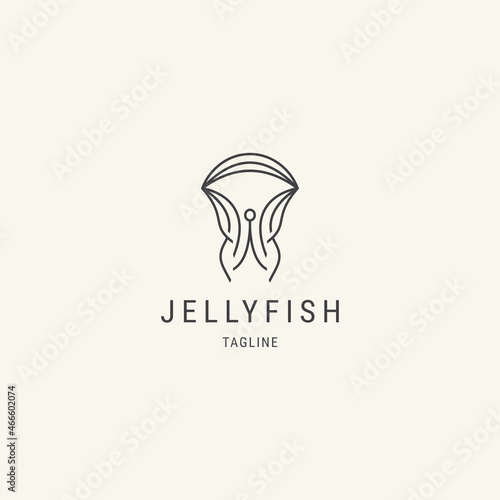 Modern jellyfish logo design template