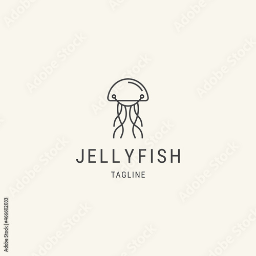 Modern jellyfish logo design template