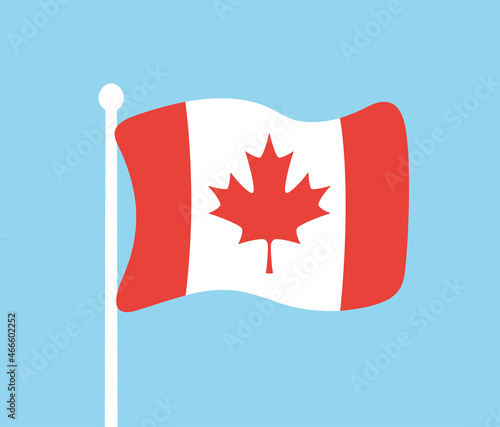 Canada flag icon cartoon flat vector