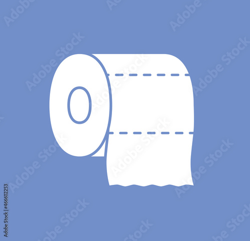 Toilet paper roll tissue icon cartoon flat vector