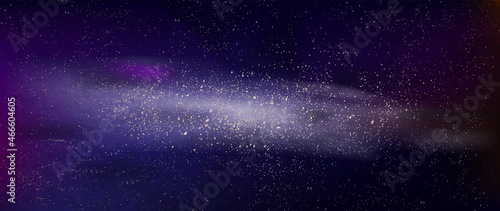 Space art banner with galaxy. Abstract space background for web, print, social media design
