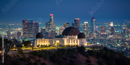 Griffith Observatory and Los Angeles city skyline at night