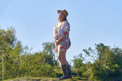 Pregnant Woman In The Forest