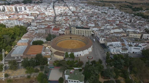 Plaza de Toros de Ronda, the oldest bullring in the world, historic building, 4k
