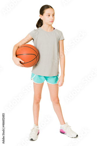 Full length of a sporty teen player
