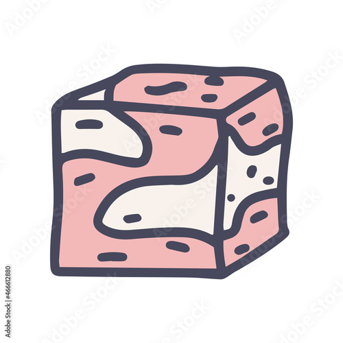 meat cube color vector doodle simple icon