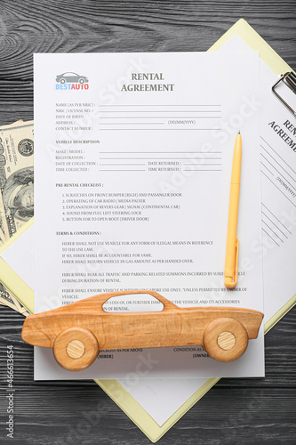 Clipboard with rental agree...