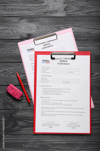 Clipboards with rental agre...