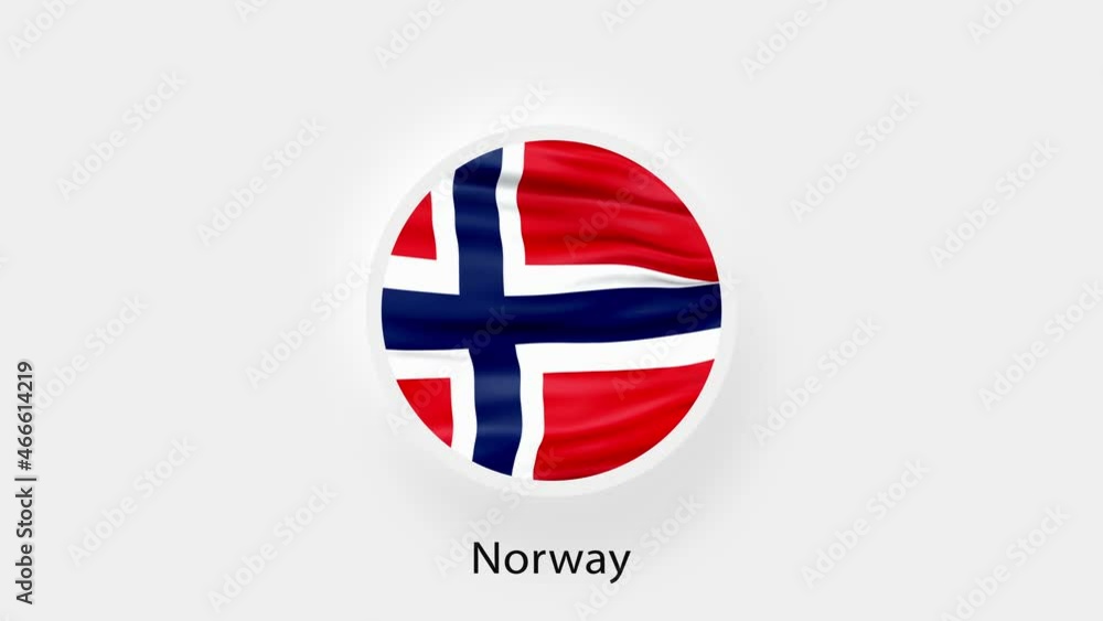 Norway Circular Flag Loop. Animated national flag of Norway. Realistic Norway Flag waving. 4K Norway Circular Flag Loop. Animated national flag of Norway. Realistic Norway Flag waving. 4K