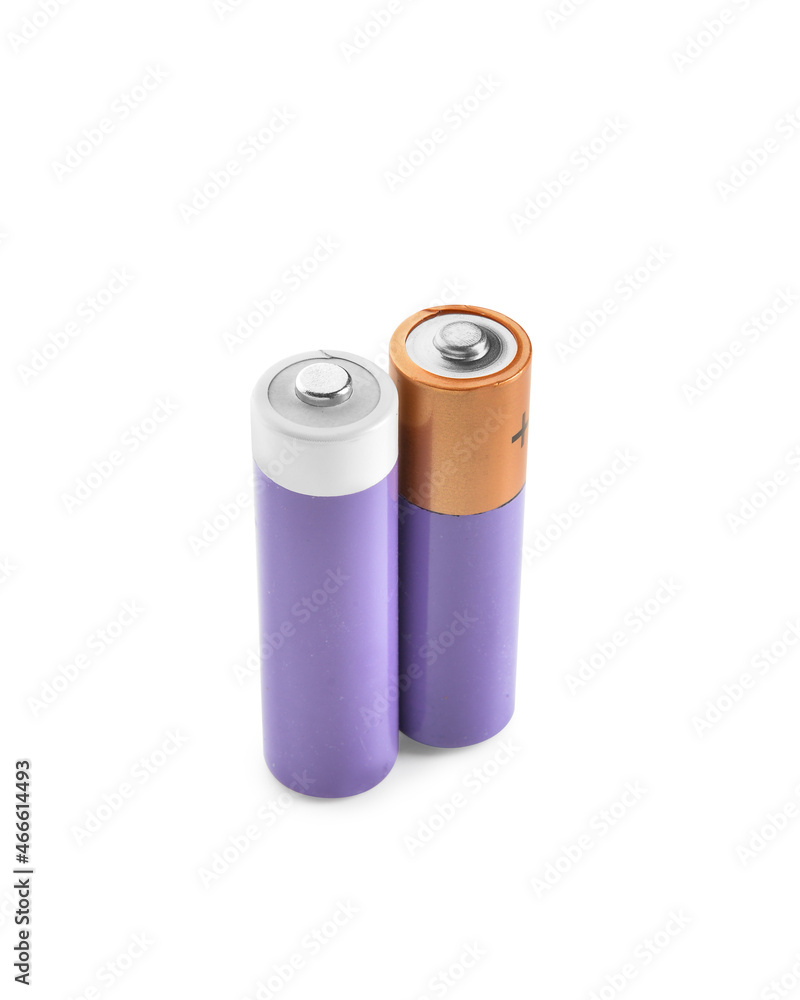 Alkaline batteries isolated on white background Alkaline batteries isolated on white background