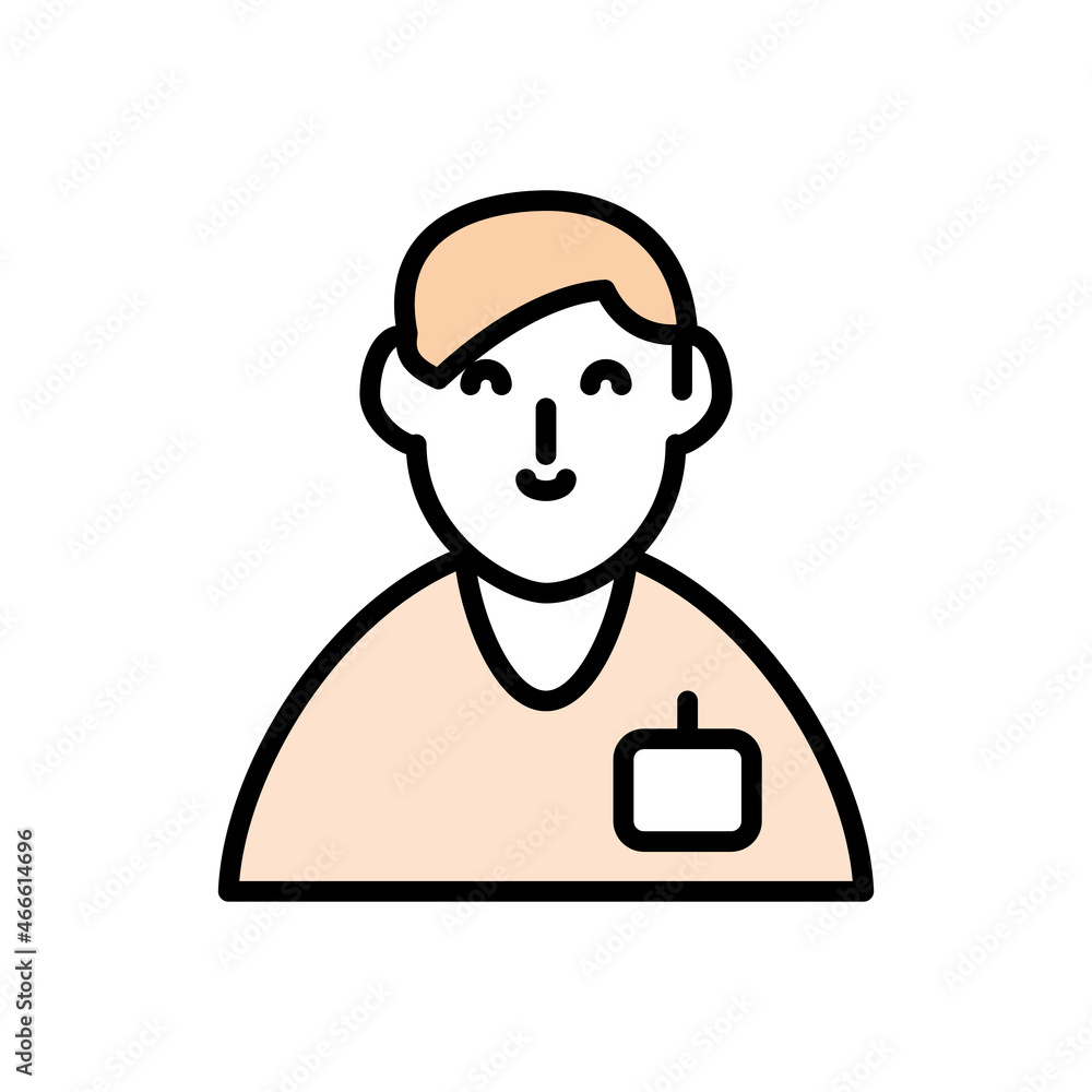 Office worker man isolated icon