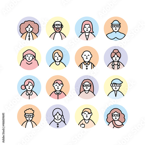 Modern set of male and female people avatar 
